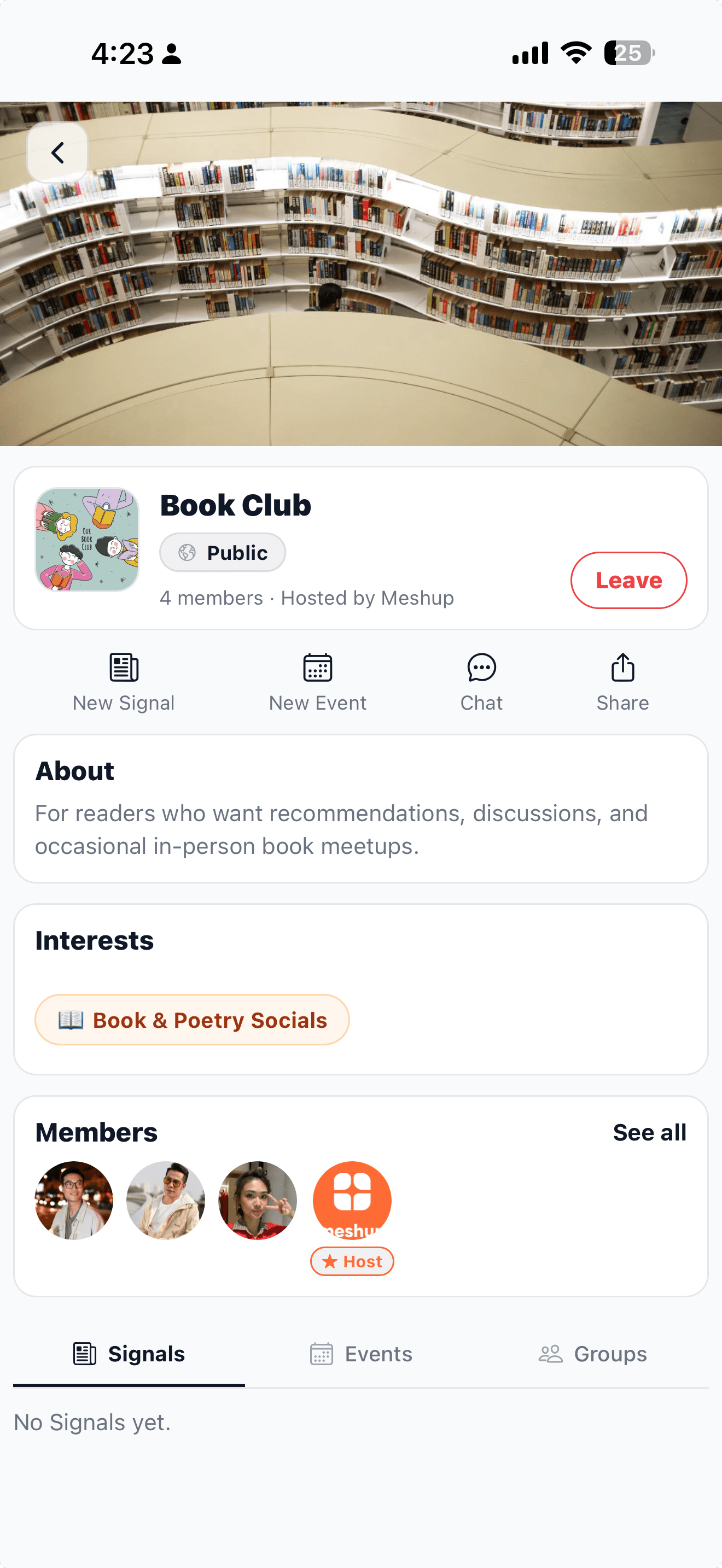 Find your groups screenshot